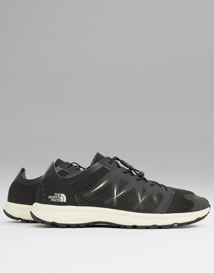 The North Face Litewave Flow Lace Sneakers In Black/white - Black