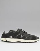 The North Face Litewave Flow Lace Sneakers In Black/white - Black