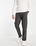 River Island Relaxed Fit Smart Pants In Navy Check