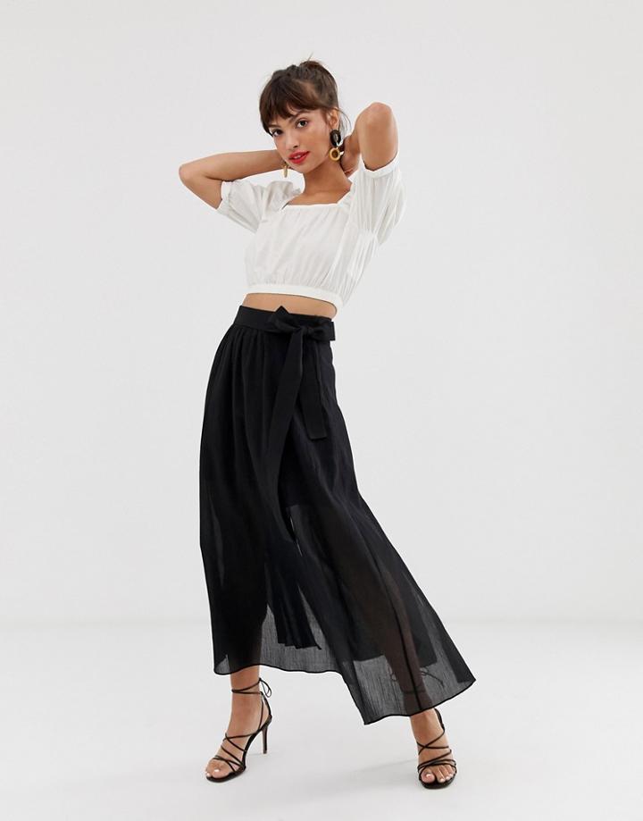 & Other Stories Midi Skirt In Black - Black