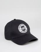 Asos Baseball Cap In Black With Embroidery - Black