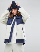 Burton Snowboards Bower Borg Fleece Jacket In White/navy - White