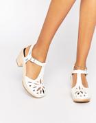Swedish Hasbeens White Leather Lacy Sandals - White