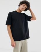 Asos White Loose Fit Heavyweight T-shirt In Black - Black