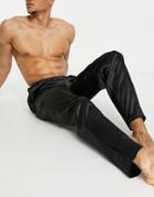 Asos Design Set Lounge Satin Pants In Black-multi