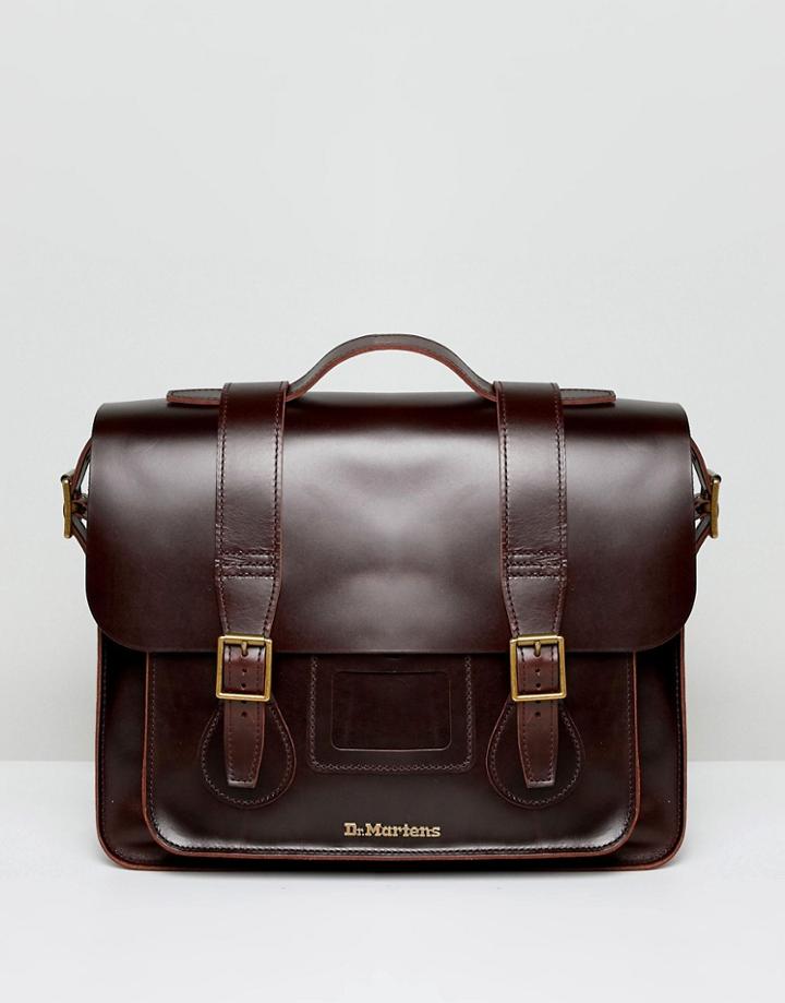 Dr Martens Leather Satchel 15 Inch - Brown