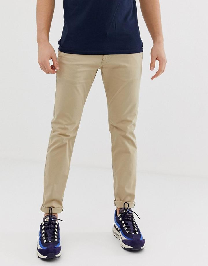 Esprit Slim Fit Chino In Beige - Beige