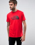 The North Face Easy T-shirt Large Logo In Red - Red