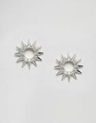 Nylon Star Burst Earrings - Silver