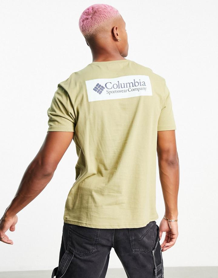 Columbia North Cascades Back Print T-shirt In Khaki-green