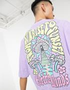 Asos Design Oversized T-shirt In Purple Wash With Back Print