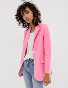 Asos White Oversized Suit Jacket - Pink