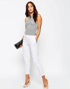 Asos Linen Tapered Pant - White