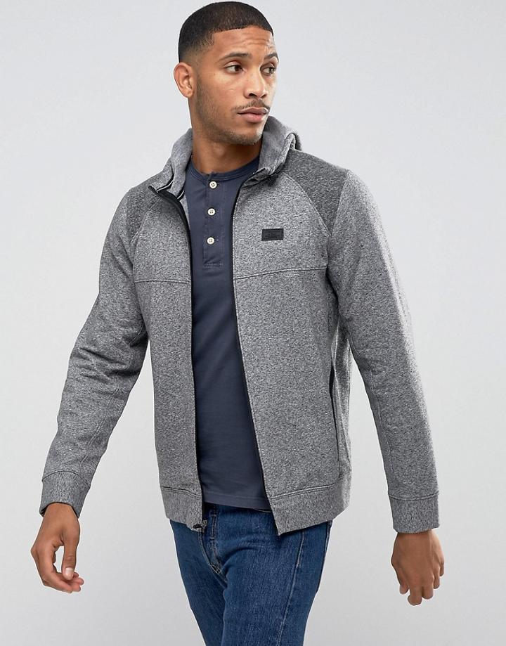 Abercrombie & Fitch Zipthru Hoodie Active Blocked In Greys - Gray