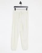 & Other Stories Organic Cotton Sweatpants In Cream - Part Of A Set-blues