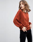 Asos Sweater With Off The Shoulder Detail - Red