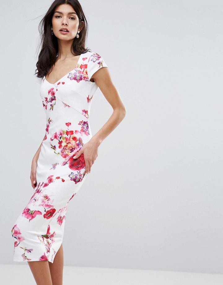 Little Mistress Floral Pencil Dress - Multi