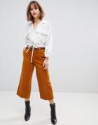 Esprit Cord Culotte Pants In Mustard - Yellow