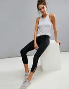 Abercrombie & Fitch 3/4 Length Leggings With Cut-out Ruched Detail - Black