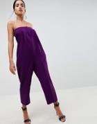 Asos Design Minimal Jumpsuit - Purple