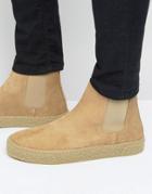 Asos Chelsea Boots In Stone Suede - Stone