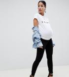 Asos Design Maternity Rivington High Waisted Jeggings With Over The Bump Waistband In Black Cord