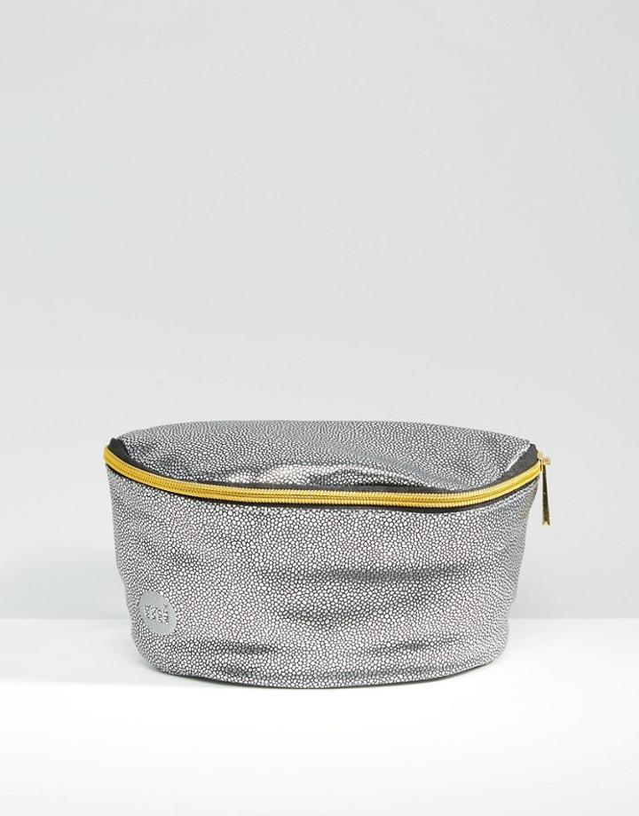 Mi-pac Pebbled Leather Look Bum Bag In Silver - Silver