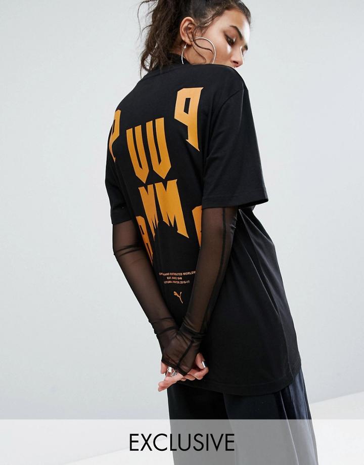 Puma Exclusive To Asos Statement Oversized Short Sleeve T-shirt - Black