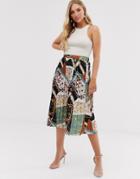 Vila Scarf Print Skirt-multi