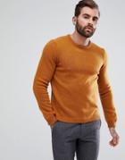 Asos Lambswool Sweater In Golden Brown - Brown