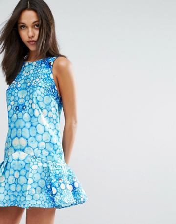 Skeena S Mini Dress In Watersnake Print With Flippy Hem - Multi