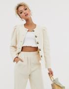 Never Fully Dressed Puff Seleeve Jacket Two-piece In Cream