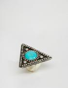 Asos Old Triangle Stone Ring - Turquoise