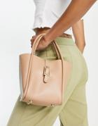French Connection Buckle Detail Mini Bag In Camel-brown