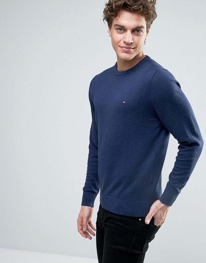 Tommy Hilfiger Cashmere Blend Crew Neck Sweater - Navy