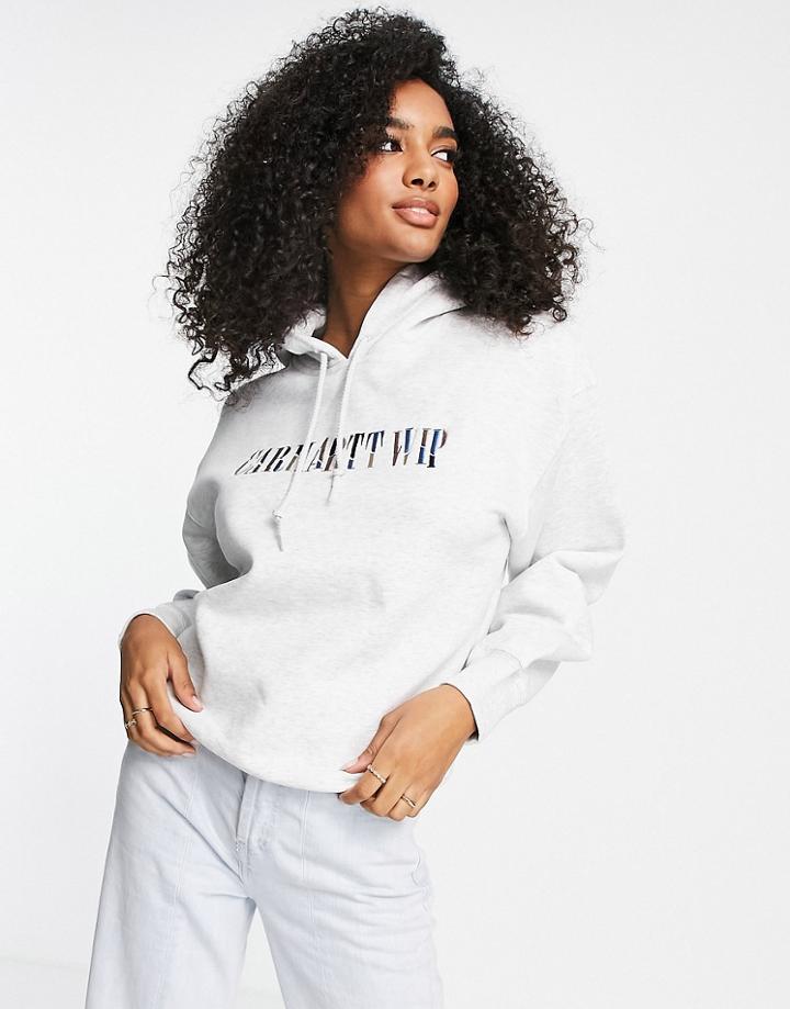 Carhartt Wip Relaxed Hoodie With Front Logo-gray