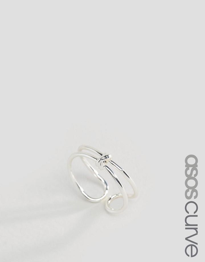 Asos Curve Knot Fine Ring - Silver