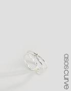 Asos Curve Knot Fine Ring - Silver