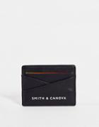 Smith & Canova Leather Card Holder In Black