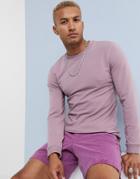 Asos Design Muscle Sweatshirt In Dusty Purple - Purple