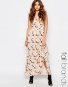 Y.a.s Tall Button Up Floral Print Full Maxi Dress - Multi