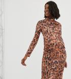 Asos Design Maternity Exclusive Leopard Print Bodycon Dress-multi
