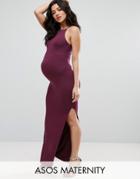 Asos Maternity High Neck Maxi Dress - Red