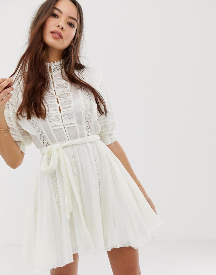Free People Sydney Mini Shirt Dress-cream