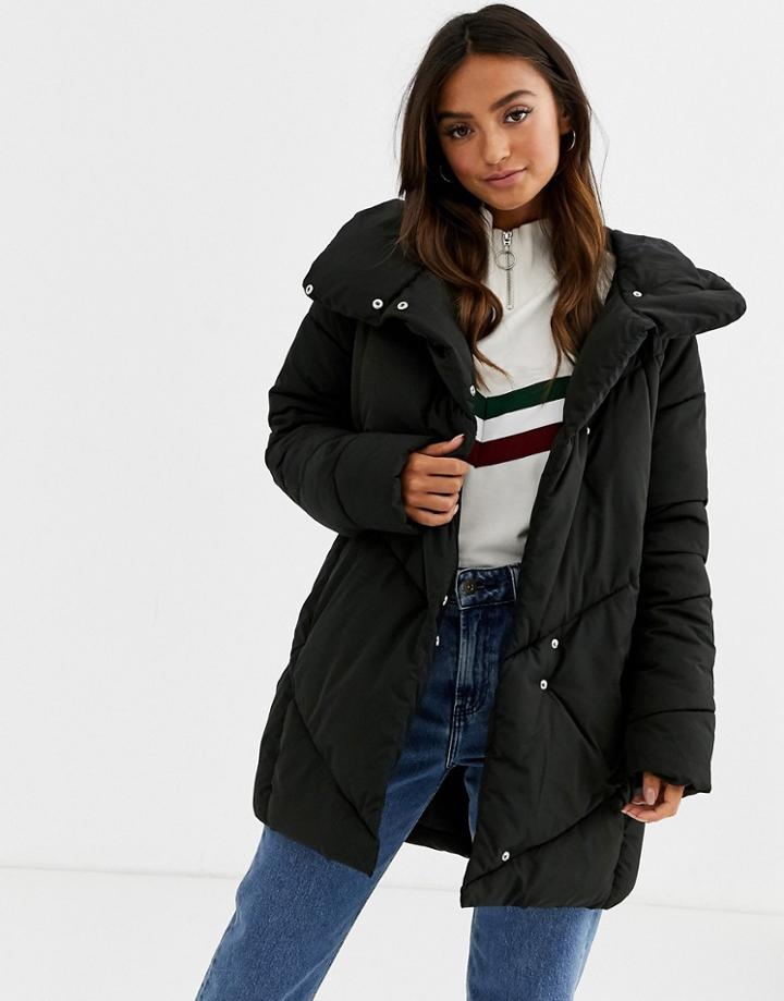 Jdy Oversized Chevron Padded Jacket-black