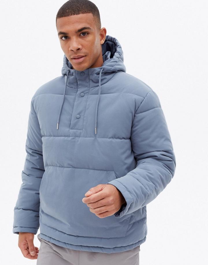 New Look Overhead Puffer In Blue