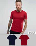Boss By Hugo Boss T-shirts 2 Pack In Slim Fit - Multi