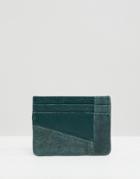 Urbancode Card Holder In Leather And Suede Mix - Green