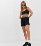 Crooked Tongues Short Legging With Branded Elastic - Black