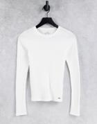 Hollister Long Sleeve Slim Rib T-shirt In White
